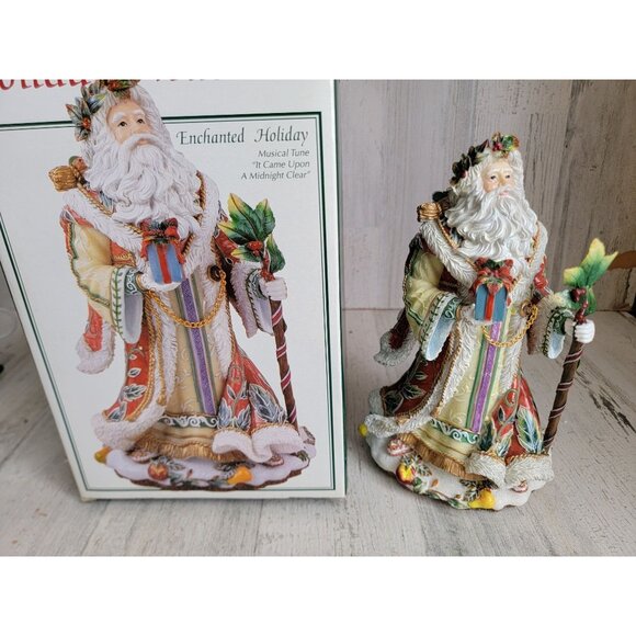 Fitz Floyd music box Enchanted holiday santa claus xmas - Picture 1 of 6